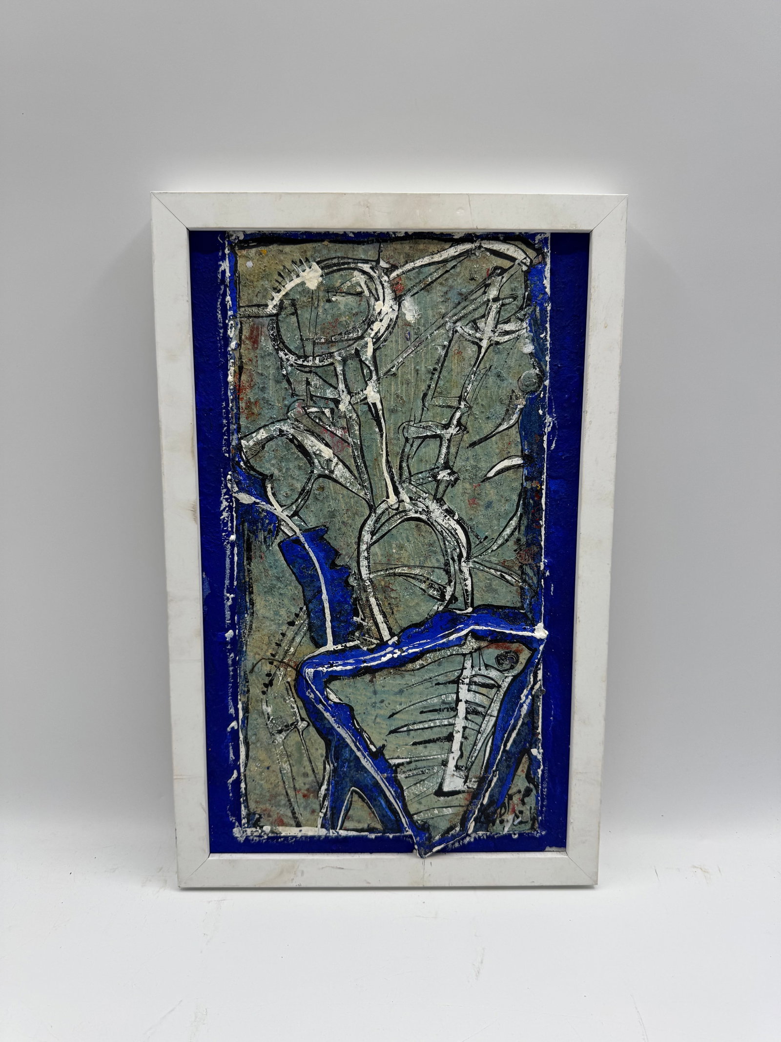 Swansons Out of Lake, Alexander Gore Oil on Board and Glass w/ COA: Mixed media on board and glass, framed. Titled 'Swansons Out of Lake'. Dimensions: 18.5 x 12 x 1 inches. Includes certificate of authenticity.