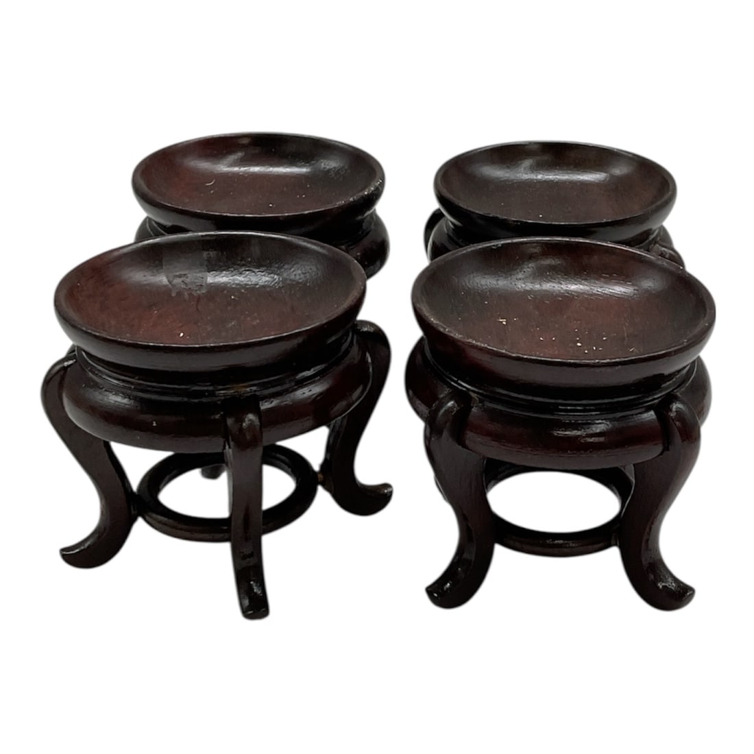 Set of Four (4) Vintage Chinese Carved Hardwood Display Stands / Vase Risers (1 of 3)