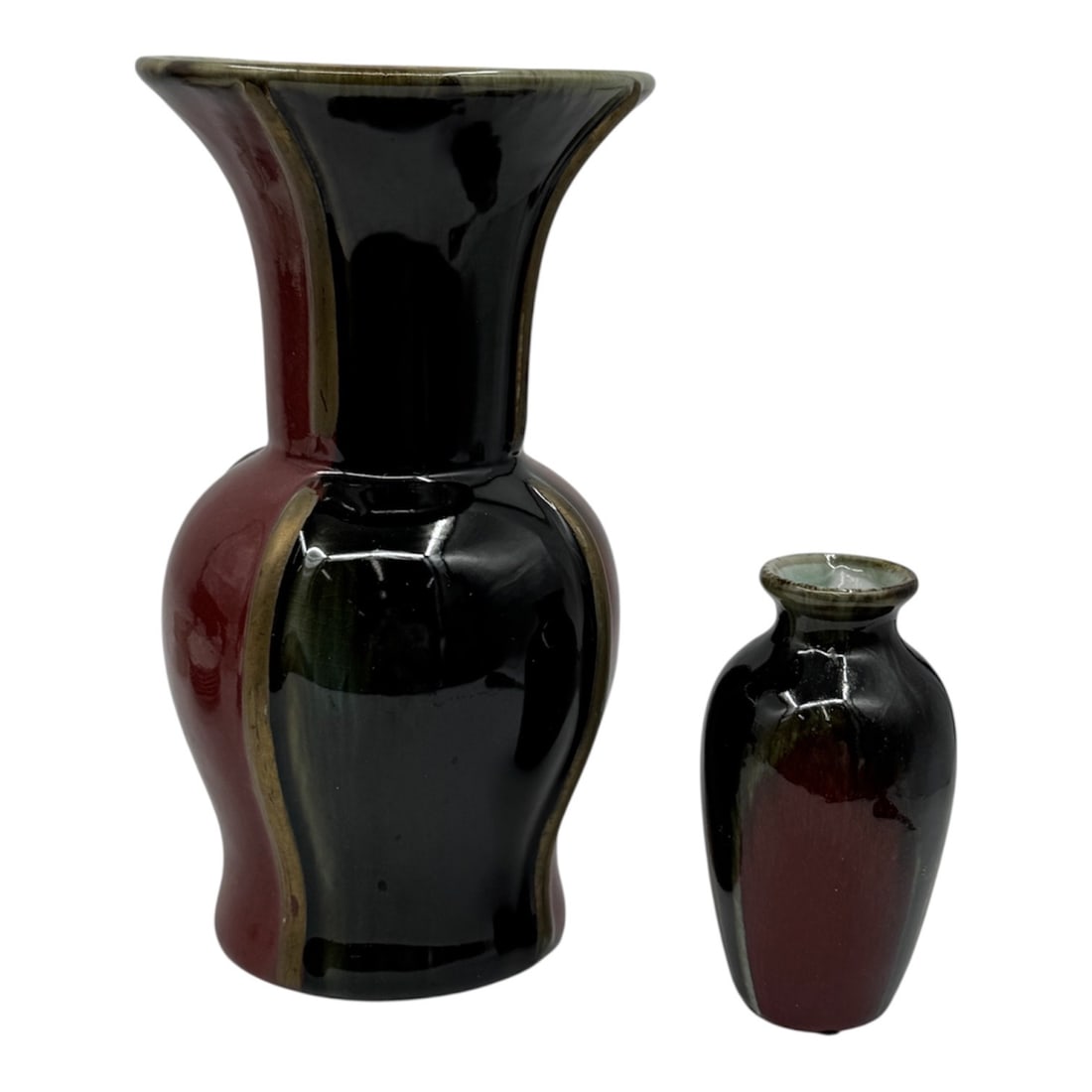 Flambe Drip Glaze Vases - 2