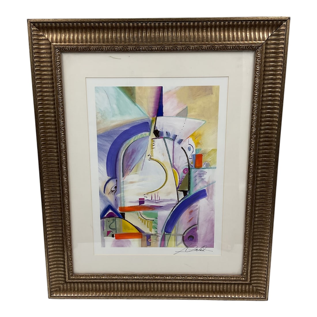 Alfred Gockel “Zum Meer?? Abstract Serigraph: Color serigraph on paper titled “Zum Meer” by German contemporary artist Alfred Gockel (b. 1952). The composition features Gockel’s distinctive abstract style with sweeping geometric