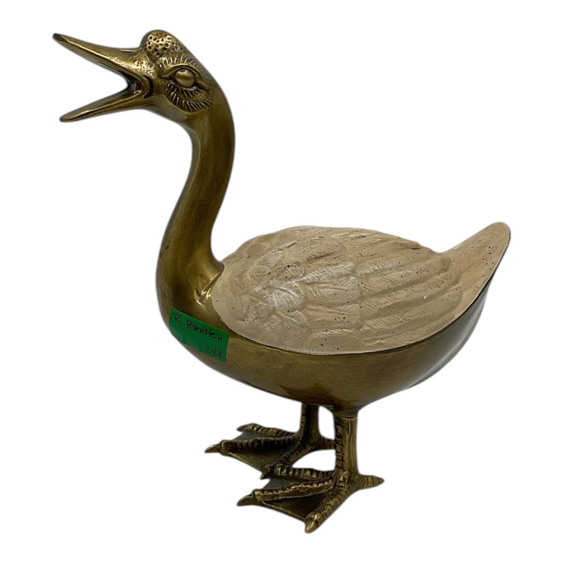 Brass Goose Form Decorative Figure with Hinged Body (1 of 5)