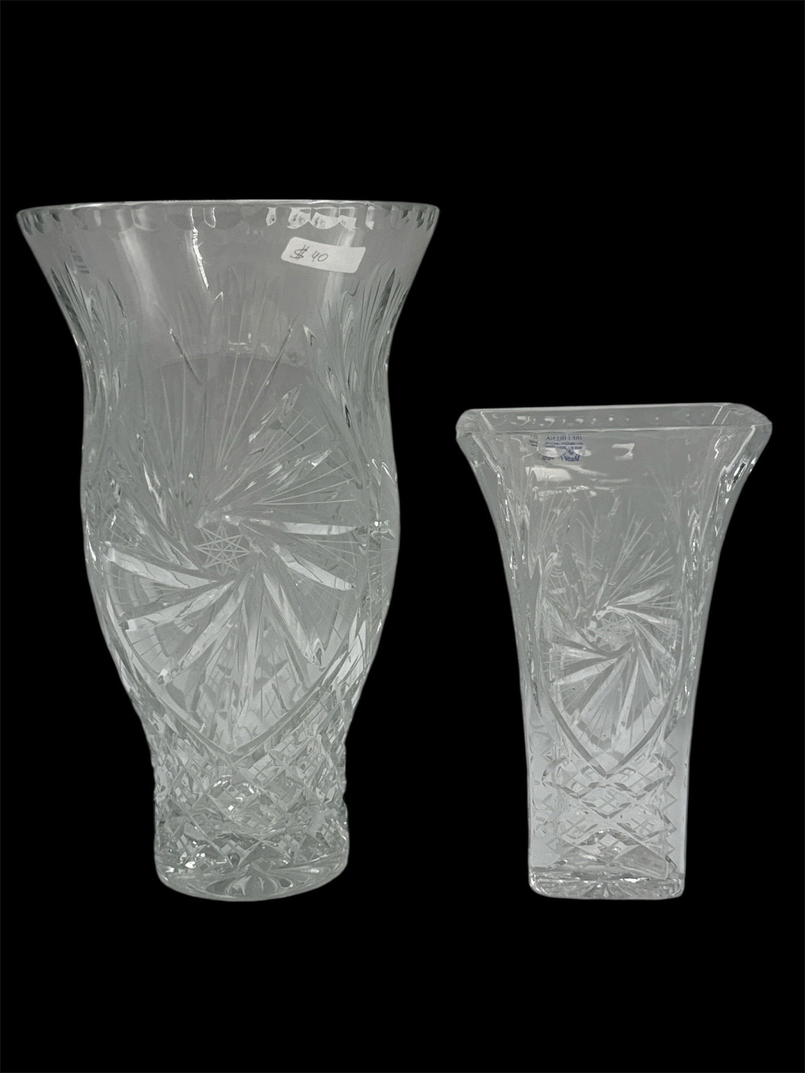 Pair of Cut Glass Vases (1 of 2)
