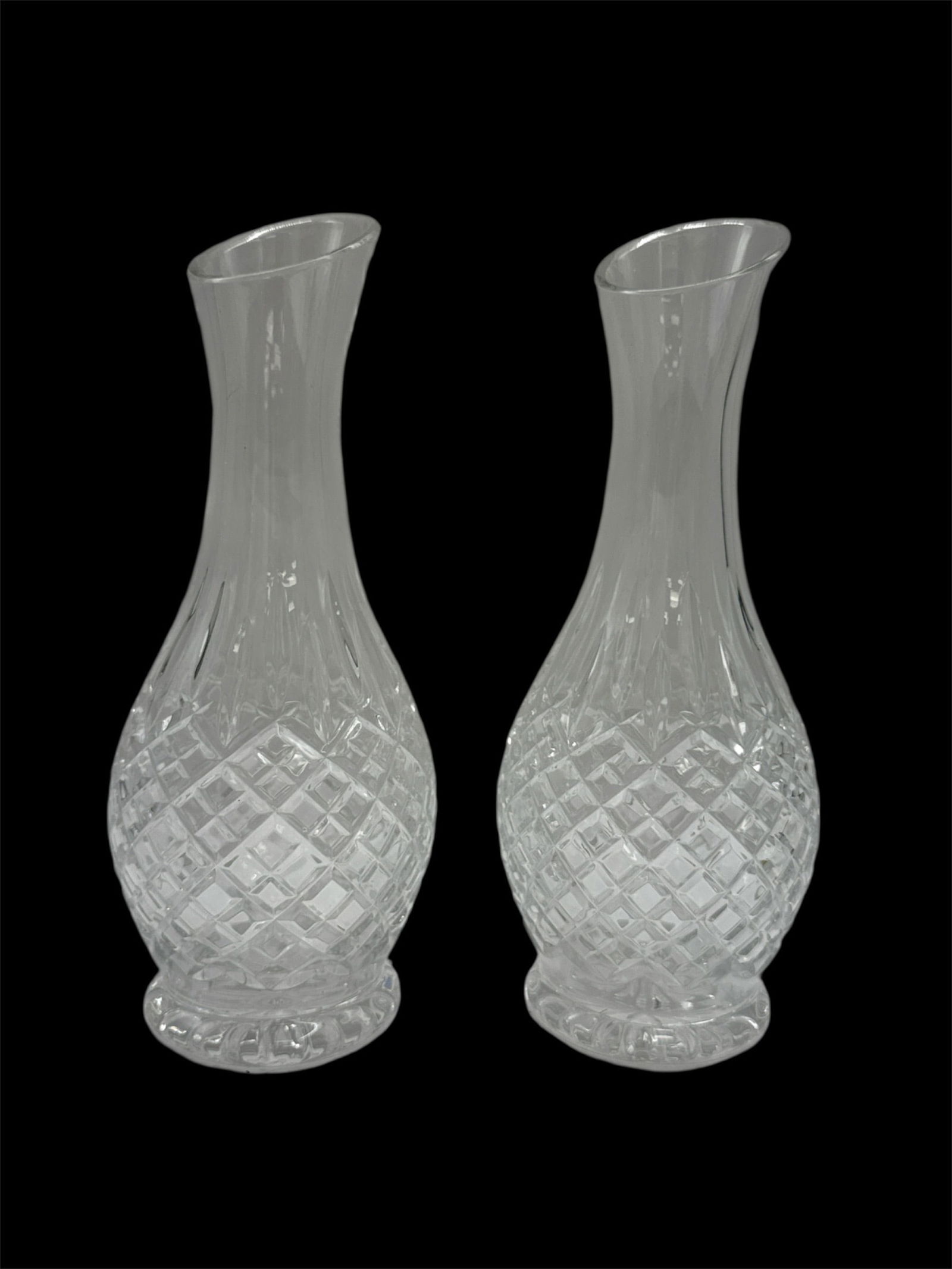 Pair of Cut Glass Decanter Style Vases (1 of 2)