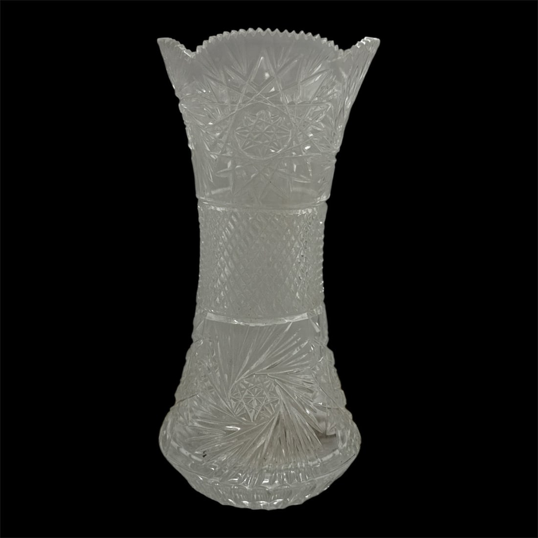 Cut Glass Flared Rim Vase (1 of 2)