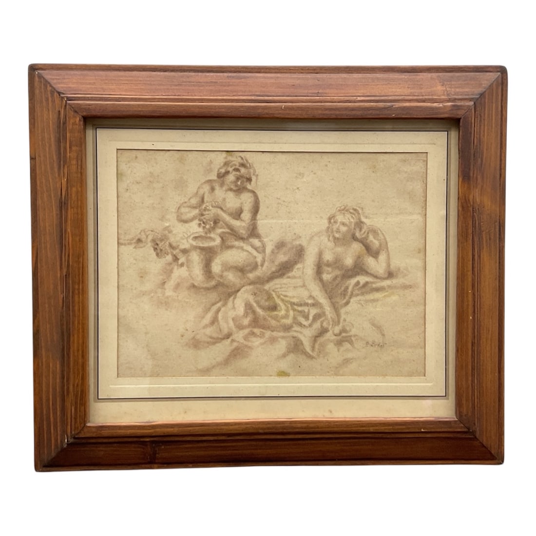 Friedrich Johann Gottlieb Lieder (German/Austrian, 1780–1859), An Allegory of Autumn: Bacchus and: Description: This exquisite original drawing is a masterful example of the Viennese Academy style by