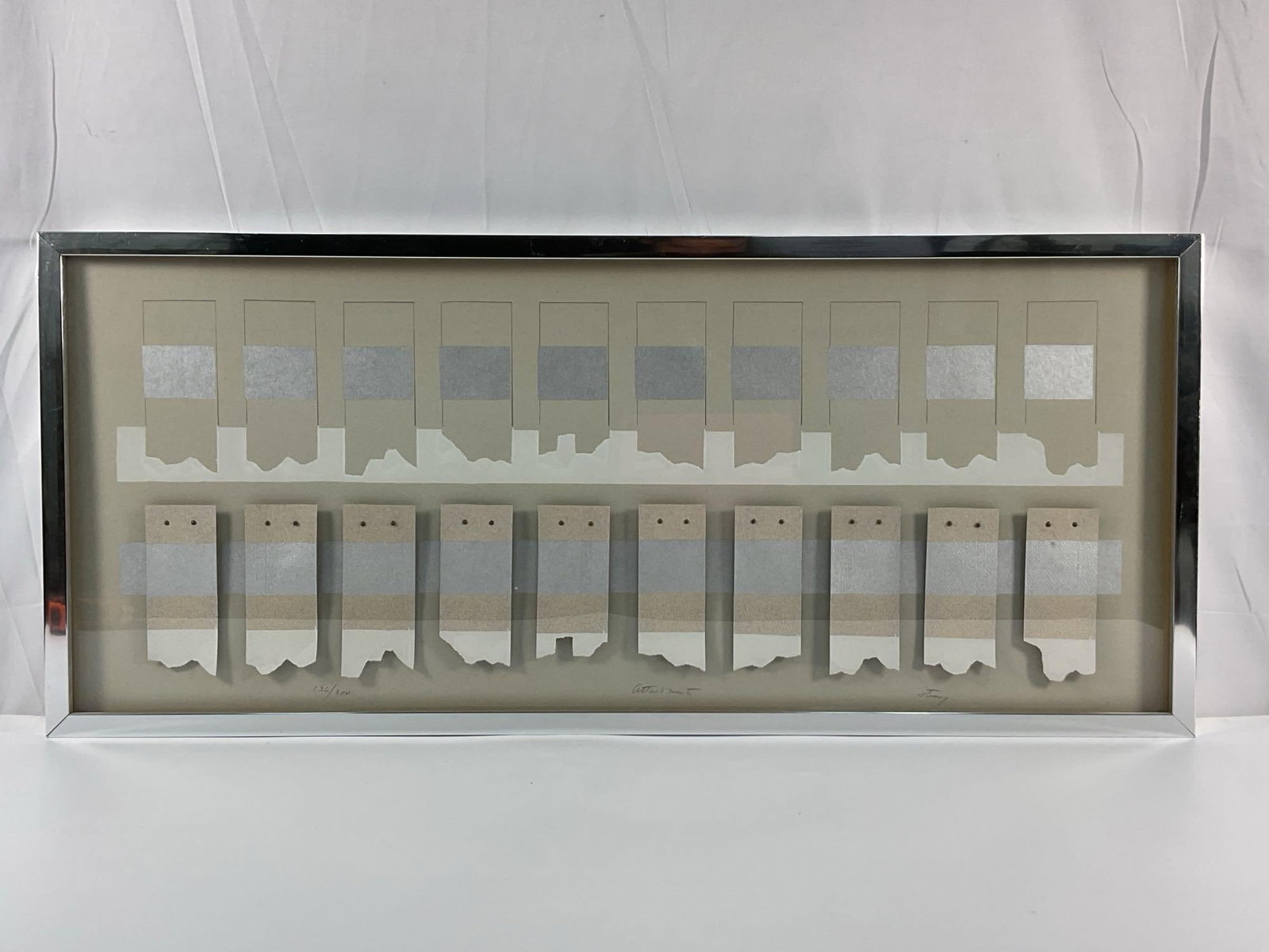 Harris G. Strong Artwork 136/300: Dimensions: H14in L32in approx Harris G. Strong (1920–2006) was an American artist renowned for his mid-20th-century decorative artworks, particularly his ceramic tile pieces. Without specific d