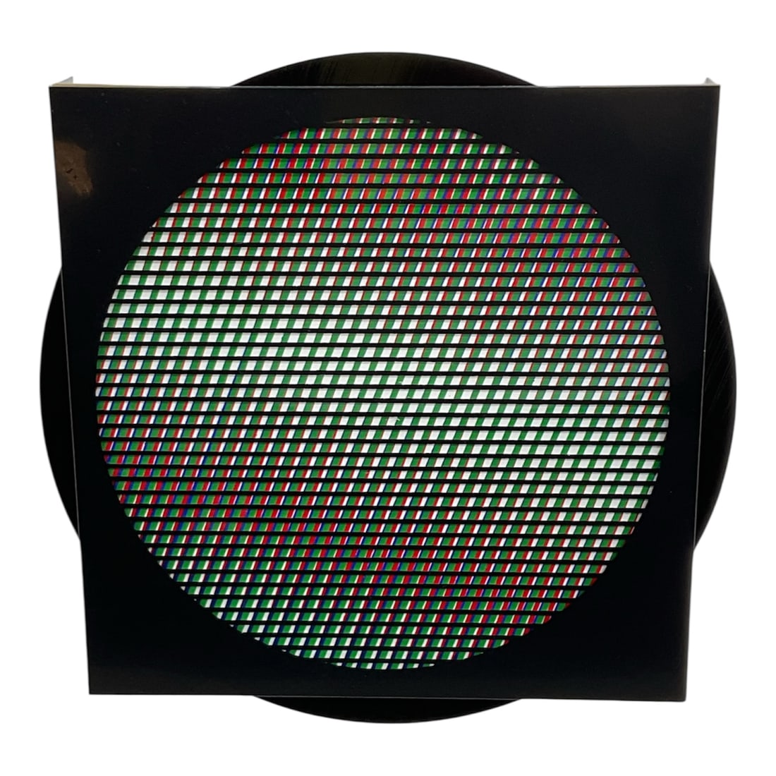 Chromointerference Manipulable by Carlos Cruz-Diez (Venezuela, 1923–2019) 1989 Kinetic Op Art: Kinetic Op Art multiple titled Chromointerference Manipulable created by Venezuelan artist Carlos Cruz-Diez in 1989. The work consists of layered color structures that shift visually as the viewer mov