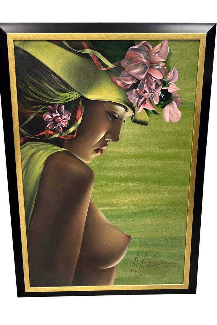 Printemps by Martiros Manoukian (Armenian-American, b. 1947) Silkscreen: Description:Elegant figurative artwork by Martiros Manoukian (Armenian-American