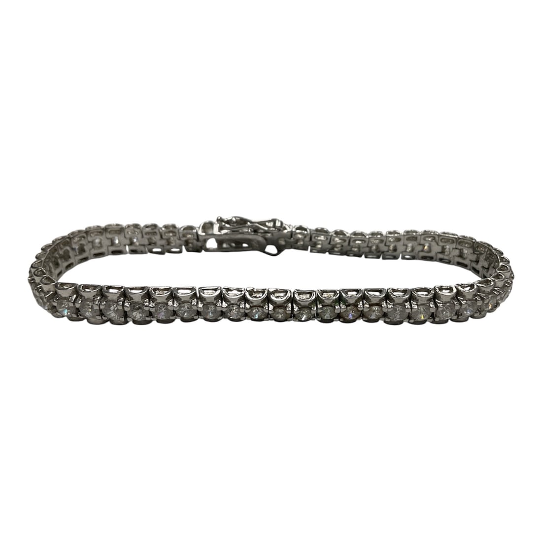 Sterling Silver Cubic Zirconia Tennis Bracelet, Approx. 2.50 Carat Total Weight: A classic sterling silver tenni