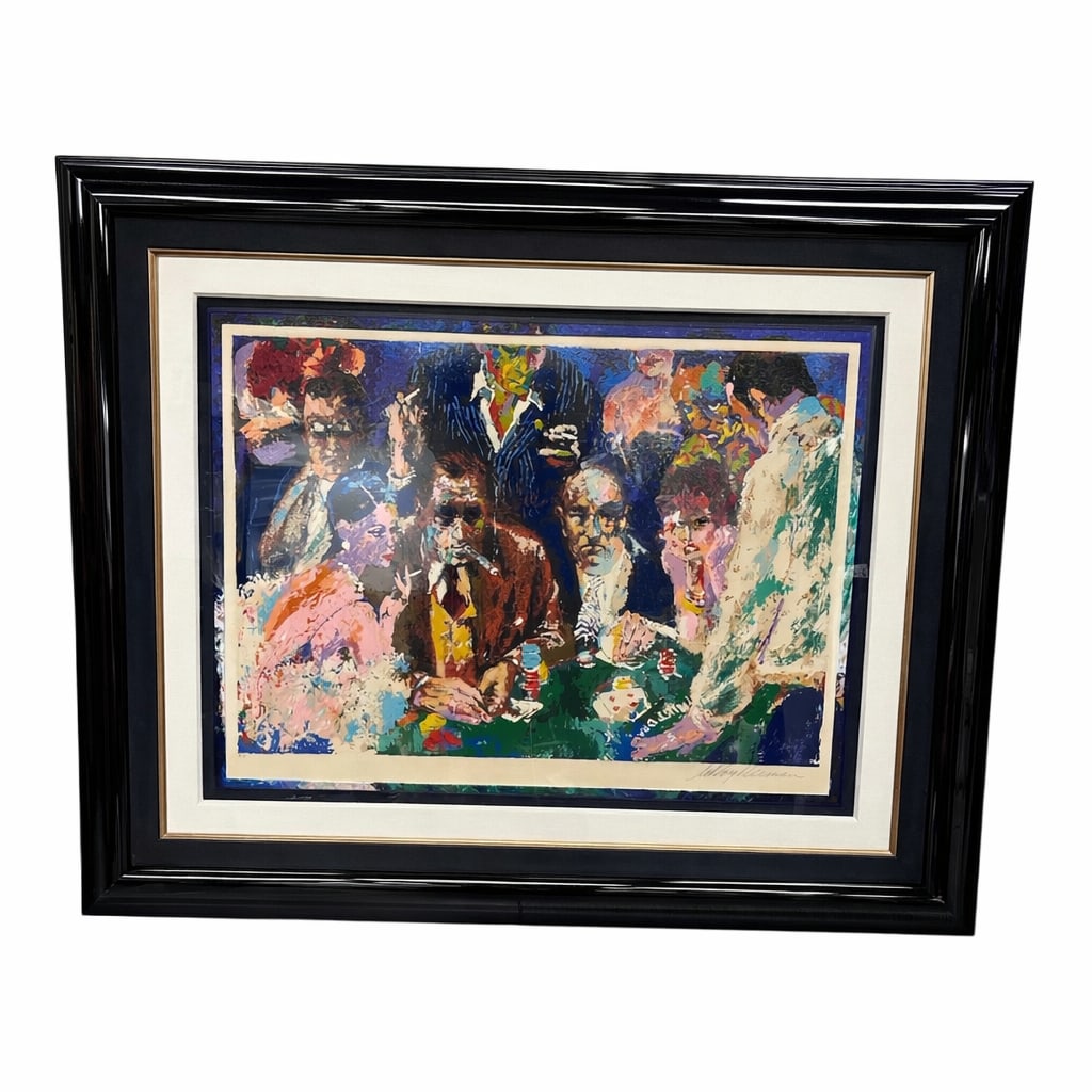 LeRoy Neiman "Blackjack" Limited Edition Serigraph (Artist's Proof): This striking 1976 serigraph by the legendary LeRoy Neiman captures the high-stakes energy and smoky atmosphere of a classic casino floor. Titled