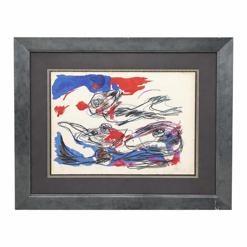 "Composition" by Karel Appel (Dutch, 1921–2006) Color Lithograph: Details Artist: Karel Appel