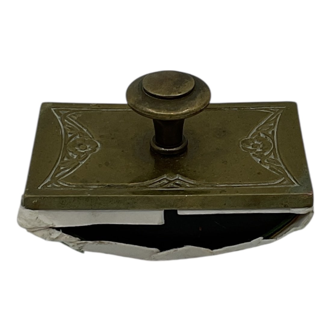 Antique Art Nouveau Brass & Wood Rocking Ink Blotter – Ornate Desk Accessory: Overview