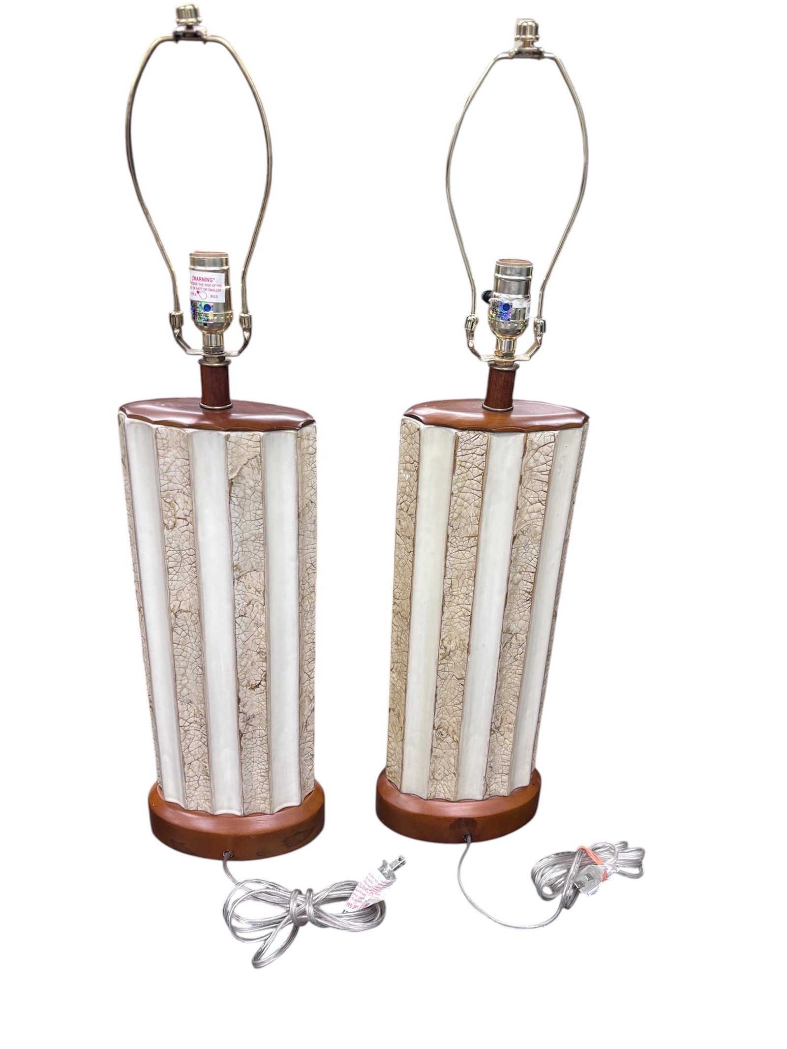 Two Tone Vintage Lamps: 8x4x30