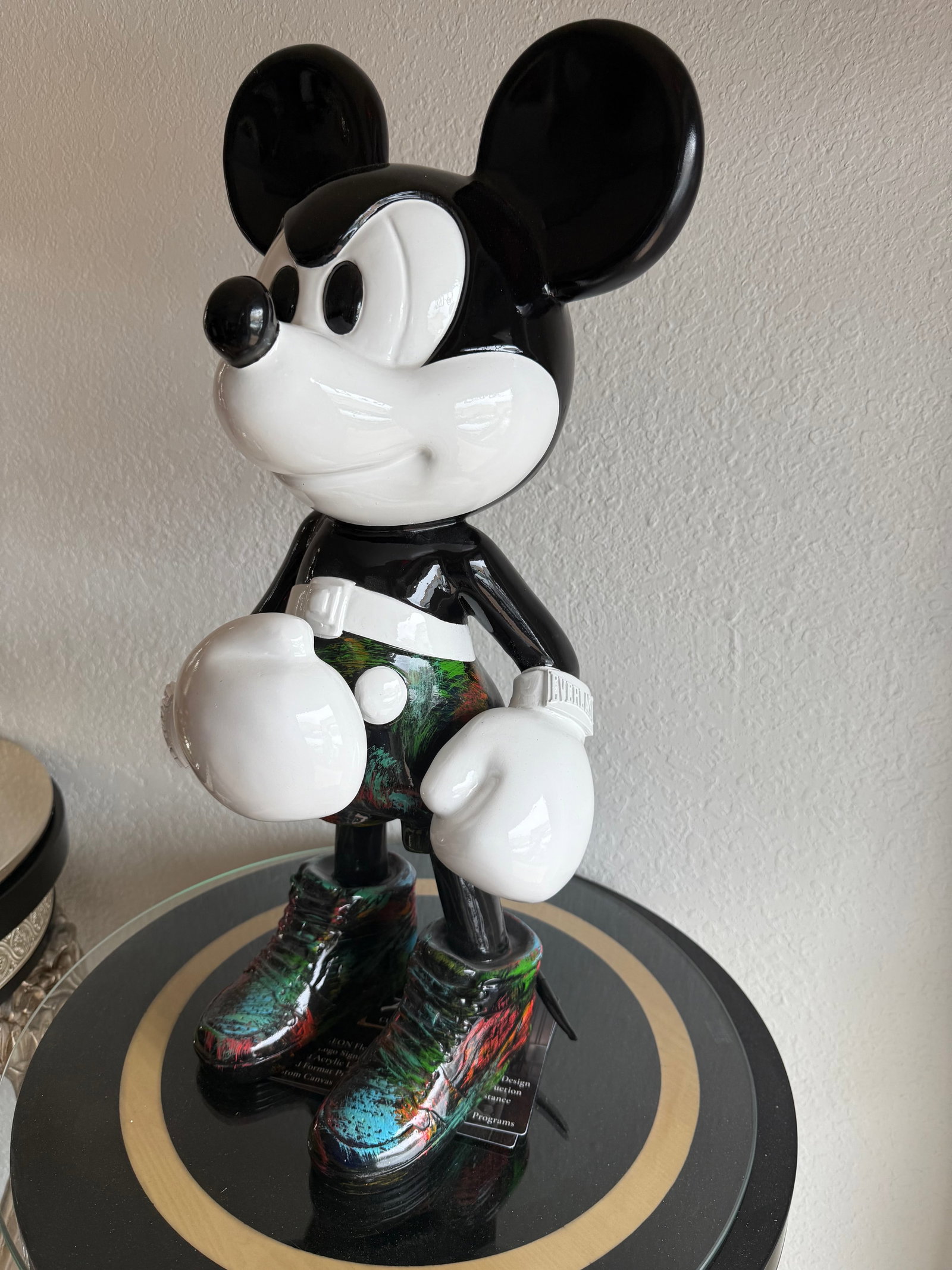 Pop Art Mickey Mouse-Style Sculpture with Vibrant Custom Boots (1 of 1)