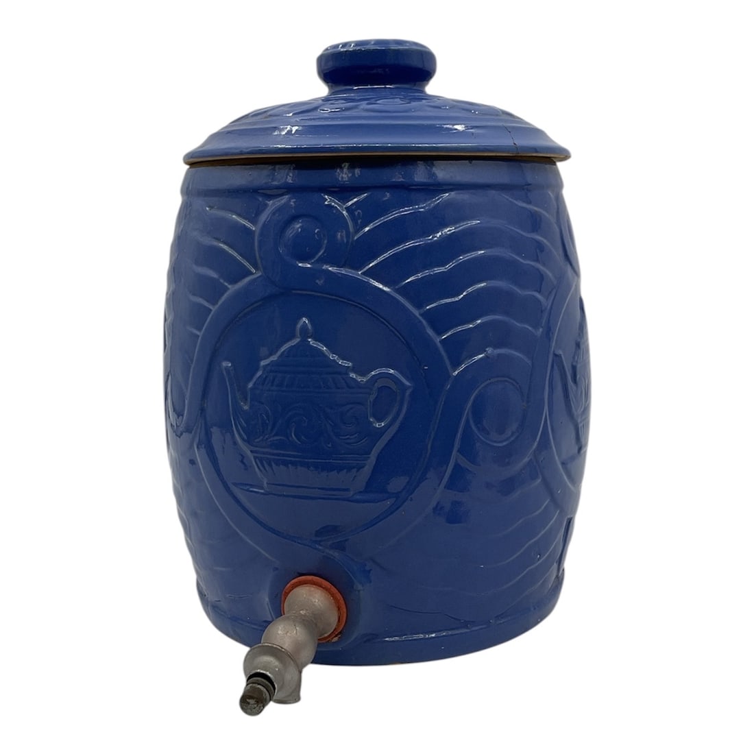 Beautiful Blue Glazed Stoneware Beverage Dispenser with Spigot (1 of 4)
