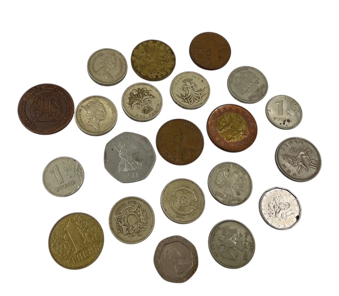 Mixed World Coin Collection Including Various Countries and Denominations (1 of 2)