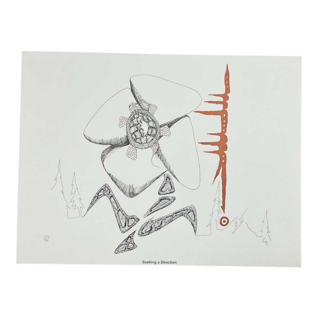 Seeking a Direction by Michael Cywinski Hand Signed Limited Edition Lithograph: This hand signed and numbered limit