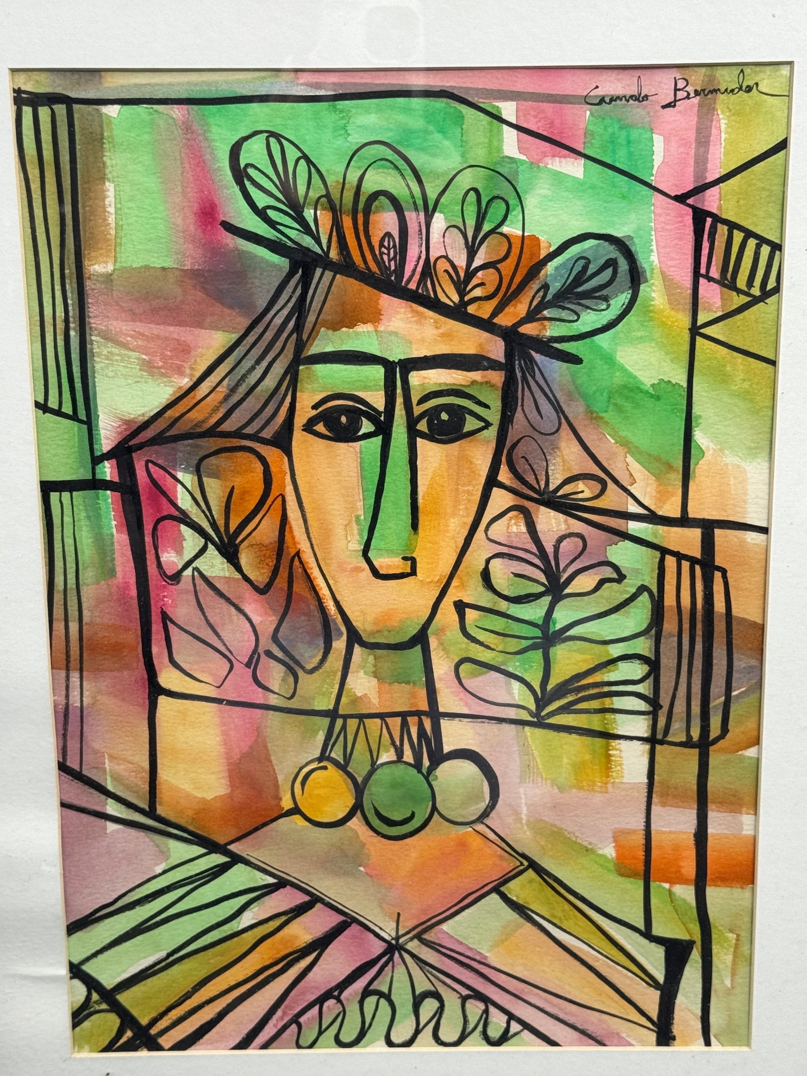 Cundo Bermúdez Signed Framed Abstract Figurative Composition - 2