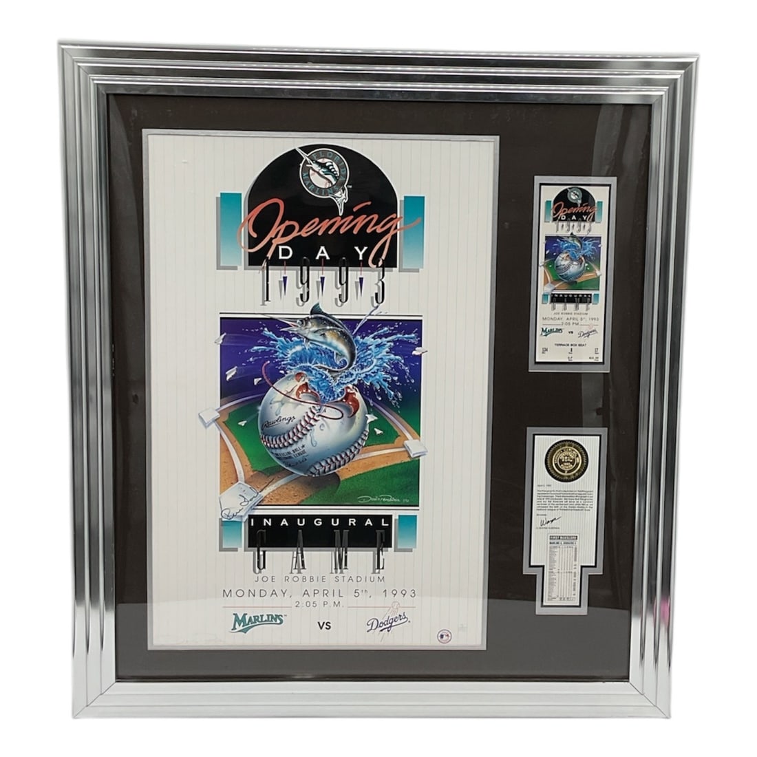 "Florida Marlins Inaugural Game Opening Day 1993 Framed Commemorative Lithograph" by Denis Pereira: Specifications Artist: Denis Pereira (American, 20th Century)