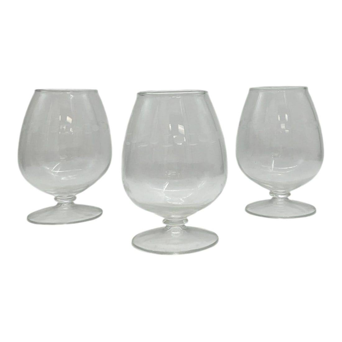 3pc Clear Brandy Snifter Glasses (1 of 4)