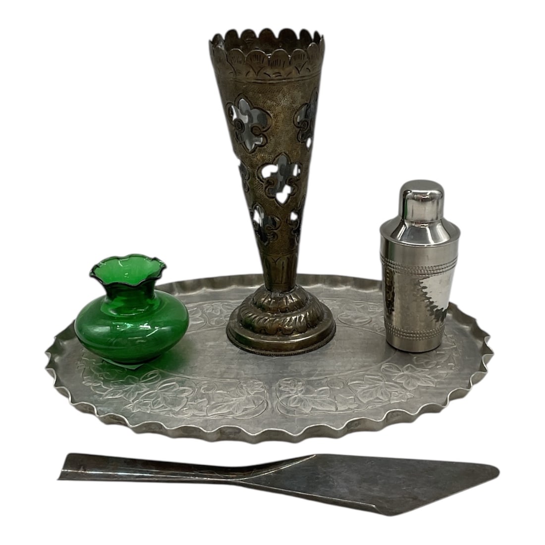 5pc Mixed Decorative Tabletop set Including Christofle France Server (1 of 5)