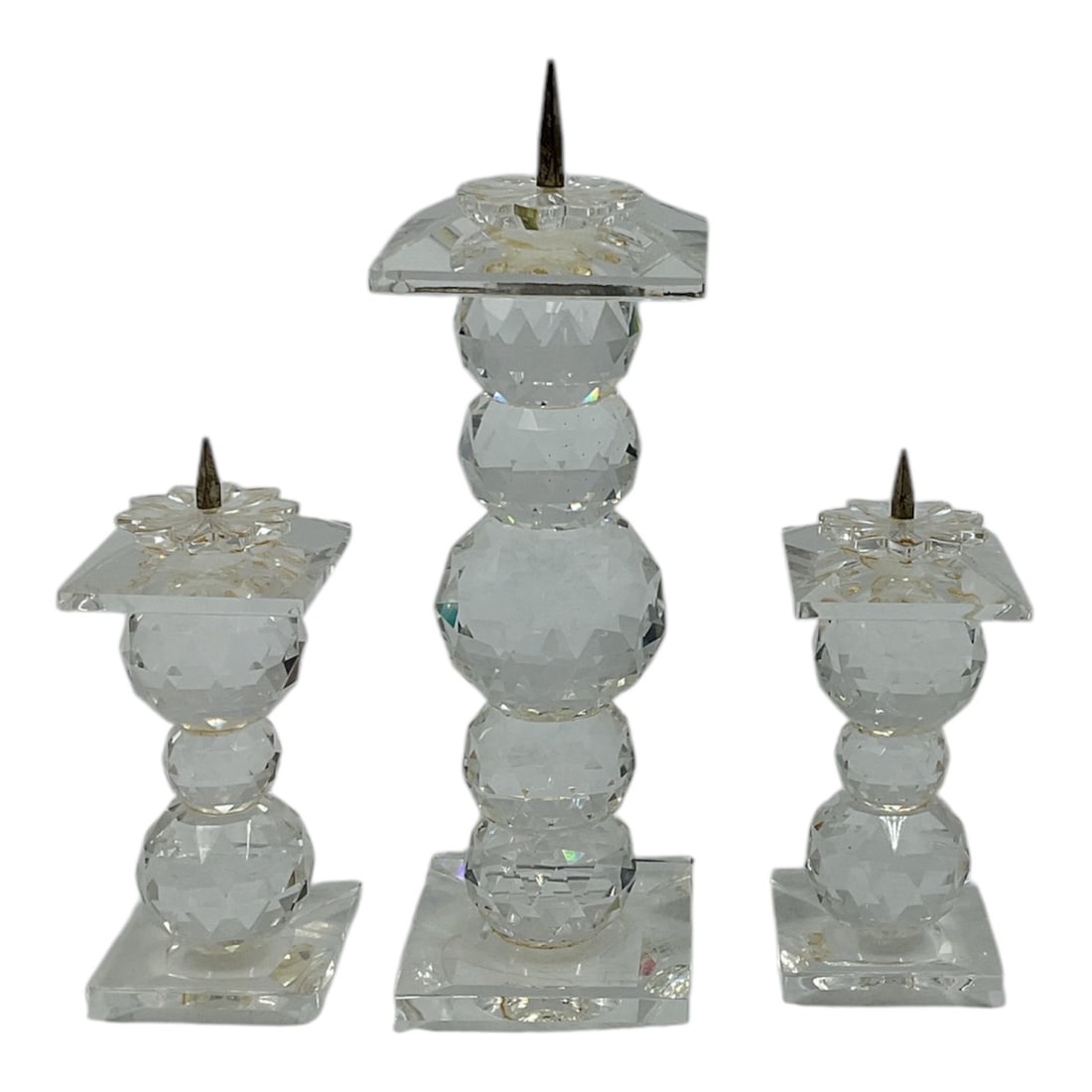 Cut Crystal Candlesticks, Set of 3 (1 of 2)