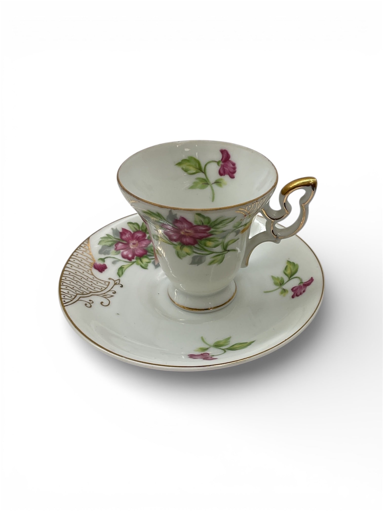 Ucasco China Hand Painted Floral Porcelain Cup and Saucer Set Japan (1 of 3)