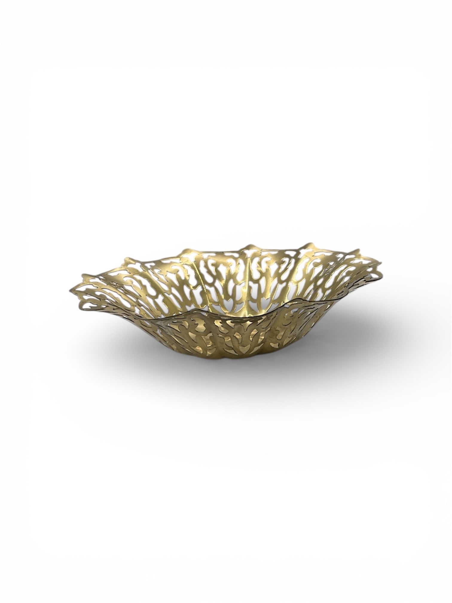 English Pierced Metal Dish with Organic Openwork Design (1 of 3)