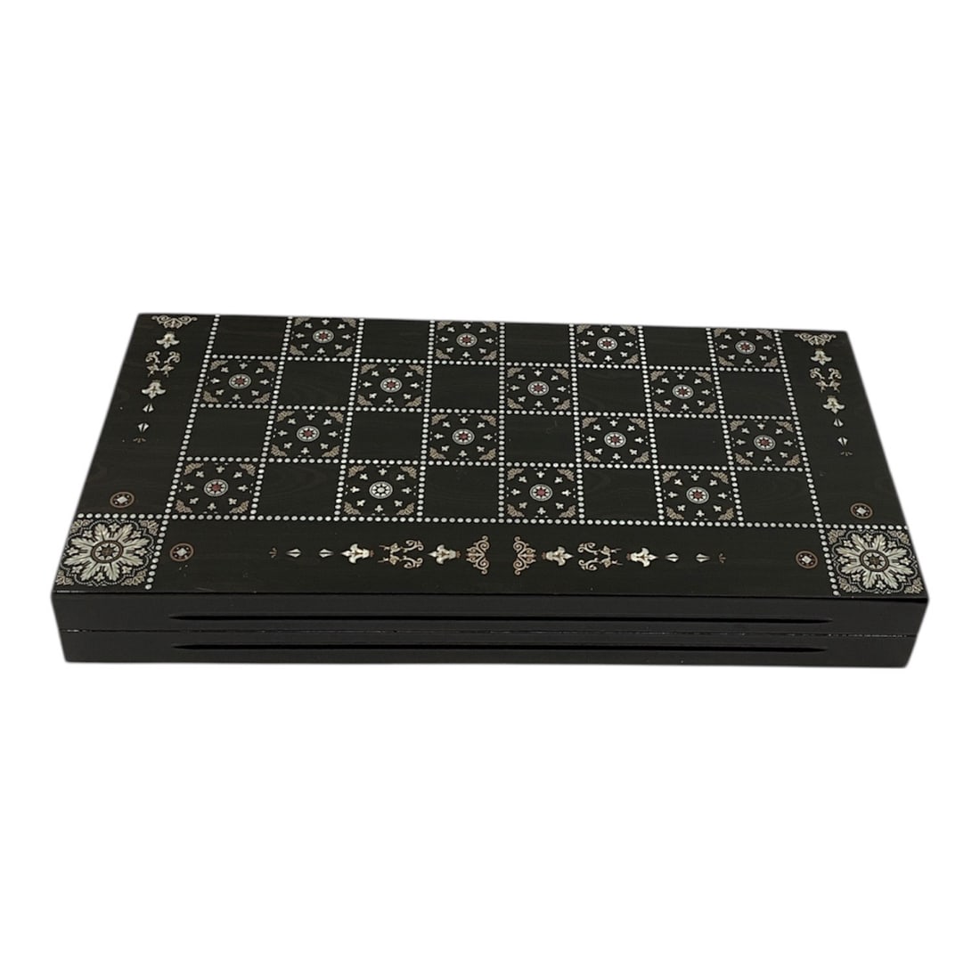 Inlaid Wood Chess Set with Storage Case (1 of 2)