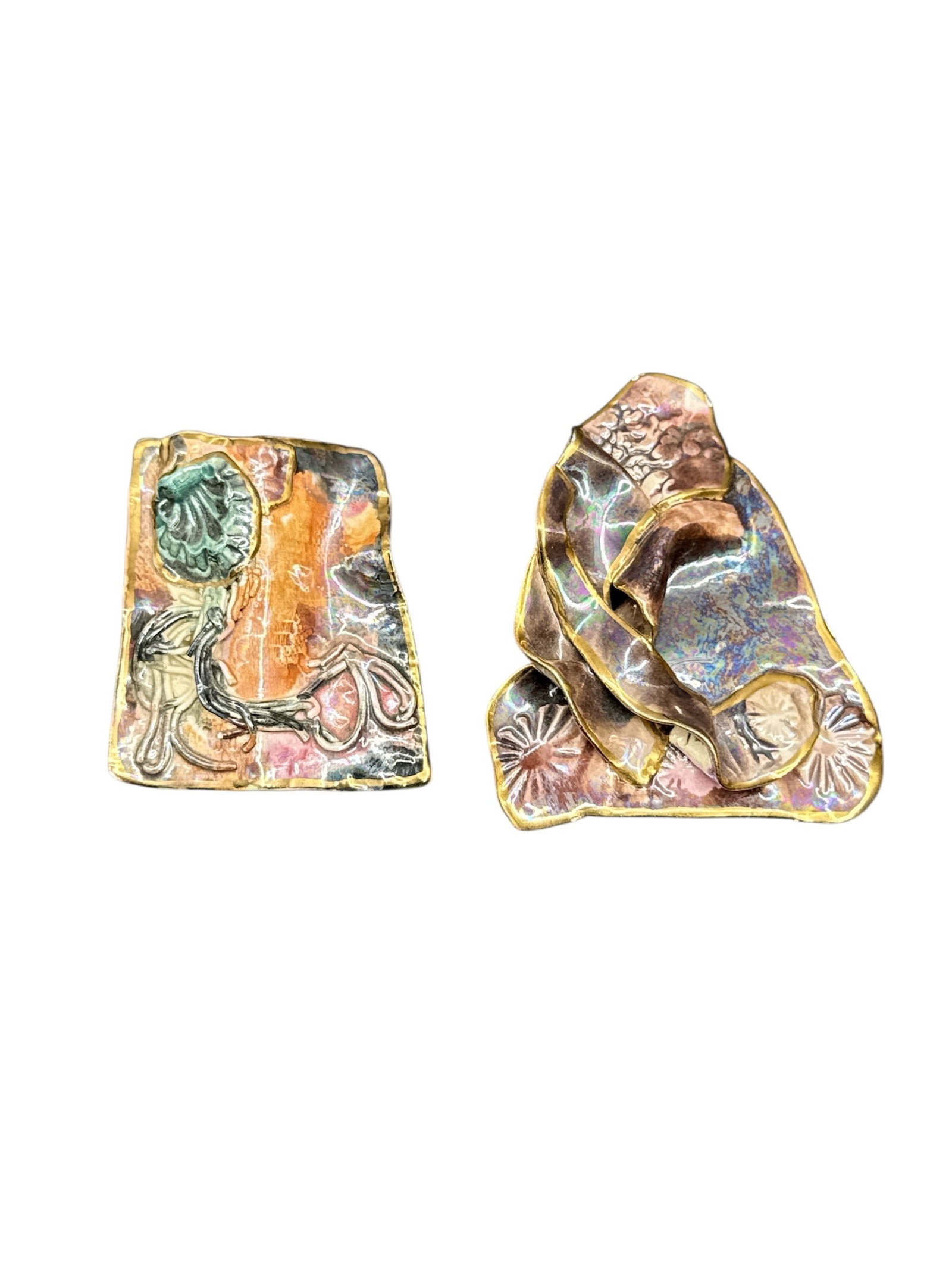 Pair of Decorative Art Glass Pins (1 of 3)