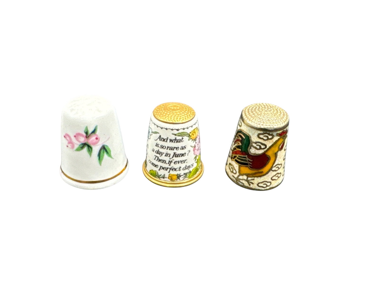 Group of Three Decorative Porcelain Thimbles (1 of 3)