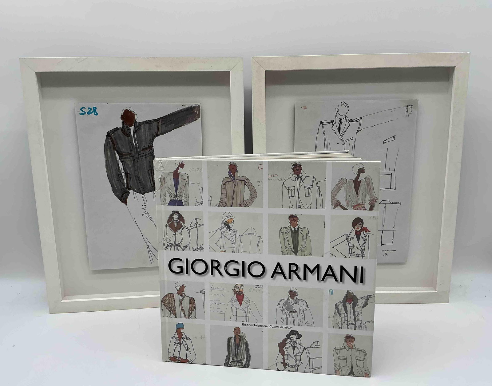 Set of 2 Giorgio Armani Bozzetti Sketches and Book (1 of 7)