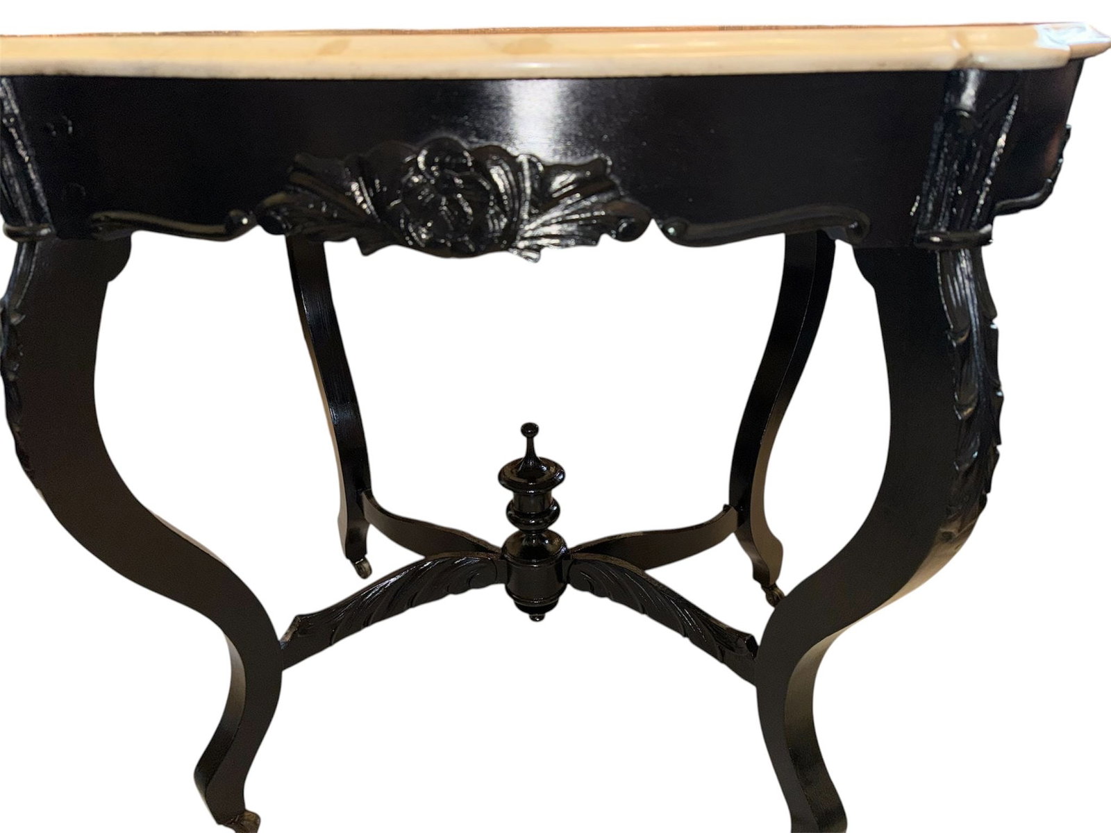 Victorian Ebonized Marble Top Table - 2