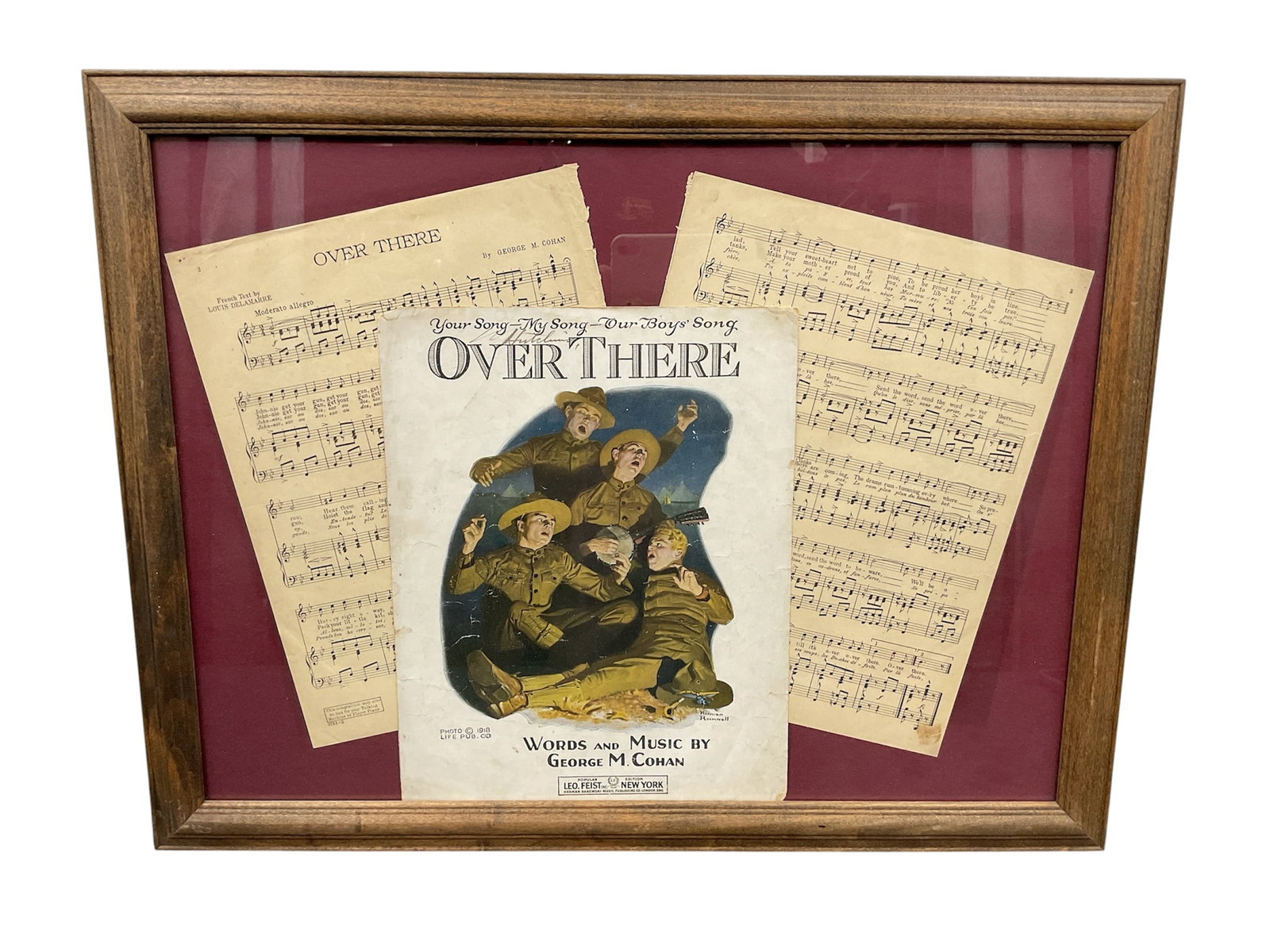 "The Runaway" by Norman Rockwell (United States, 1894-1978) Offset Lithograph: This framed offset lithograph features Norman Rockwell’s iconic illustration "The Runaway," which originally appeared as the cover for The Saturday Evening Po