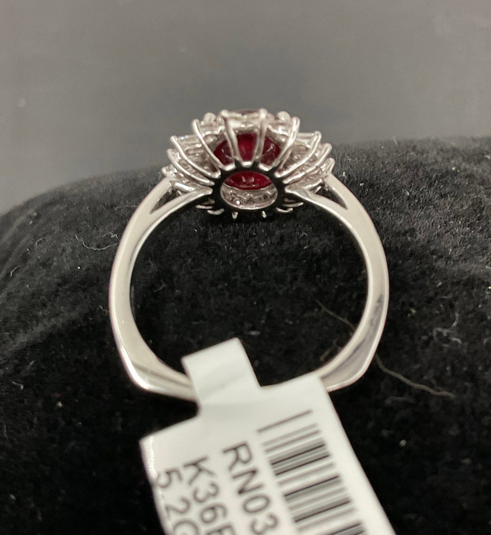 Oval Cut Ruby and Diamond Ring in Platinum - 7