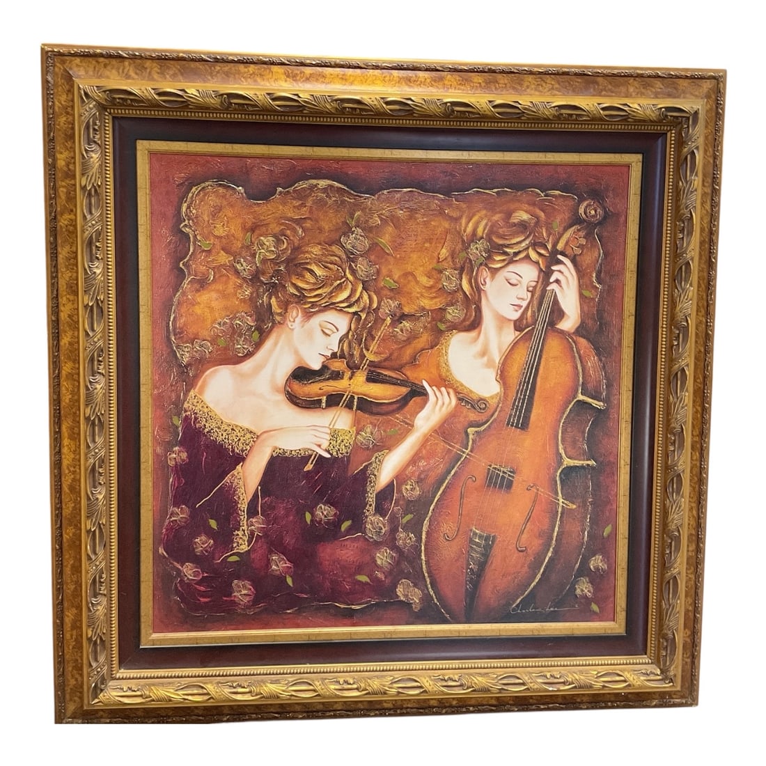 ??????Violin and Cello Duet by Charles Lee, Korean-American: This piece is a characteristic work by Korean-American artist