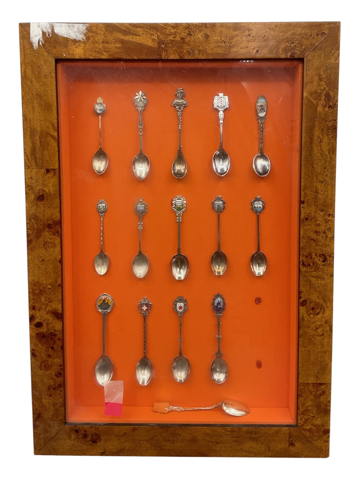 Collection of European Souvenir Spoons in Shadow Box Display (1 of 4)