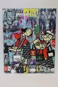Jozza mixed media original " Red Carpet": Mixed media original by Jozza (Brazilian,American) artist. Titled "Red Carpet" signed by the artist. Dimensions: H: 30in L:24in