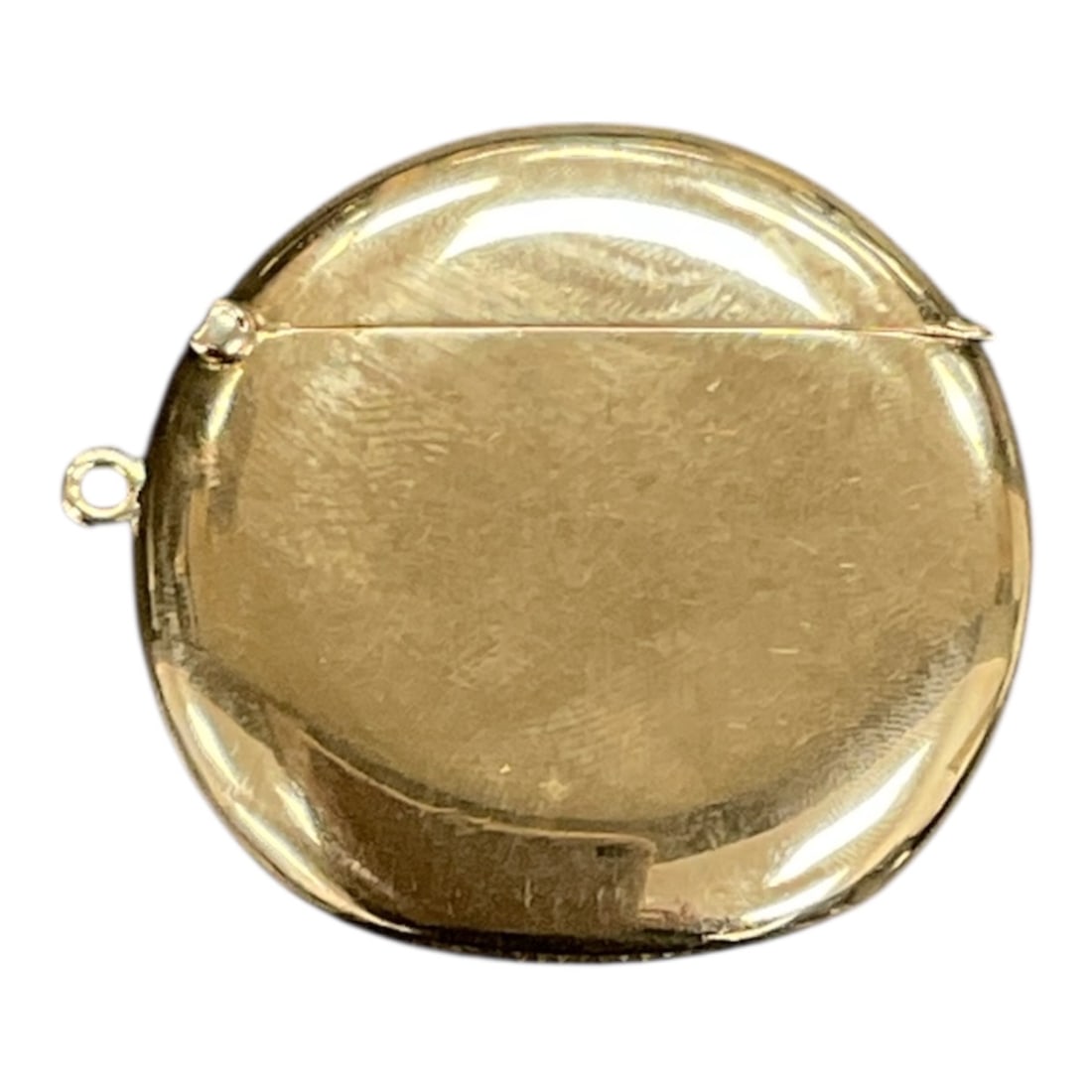 Gold Tone Hinged Compact or Pill Case (1 of 2)