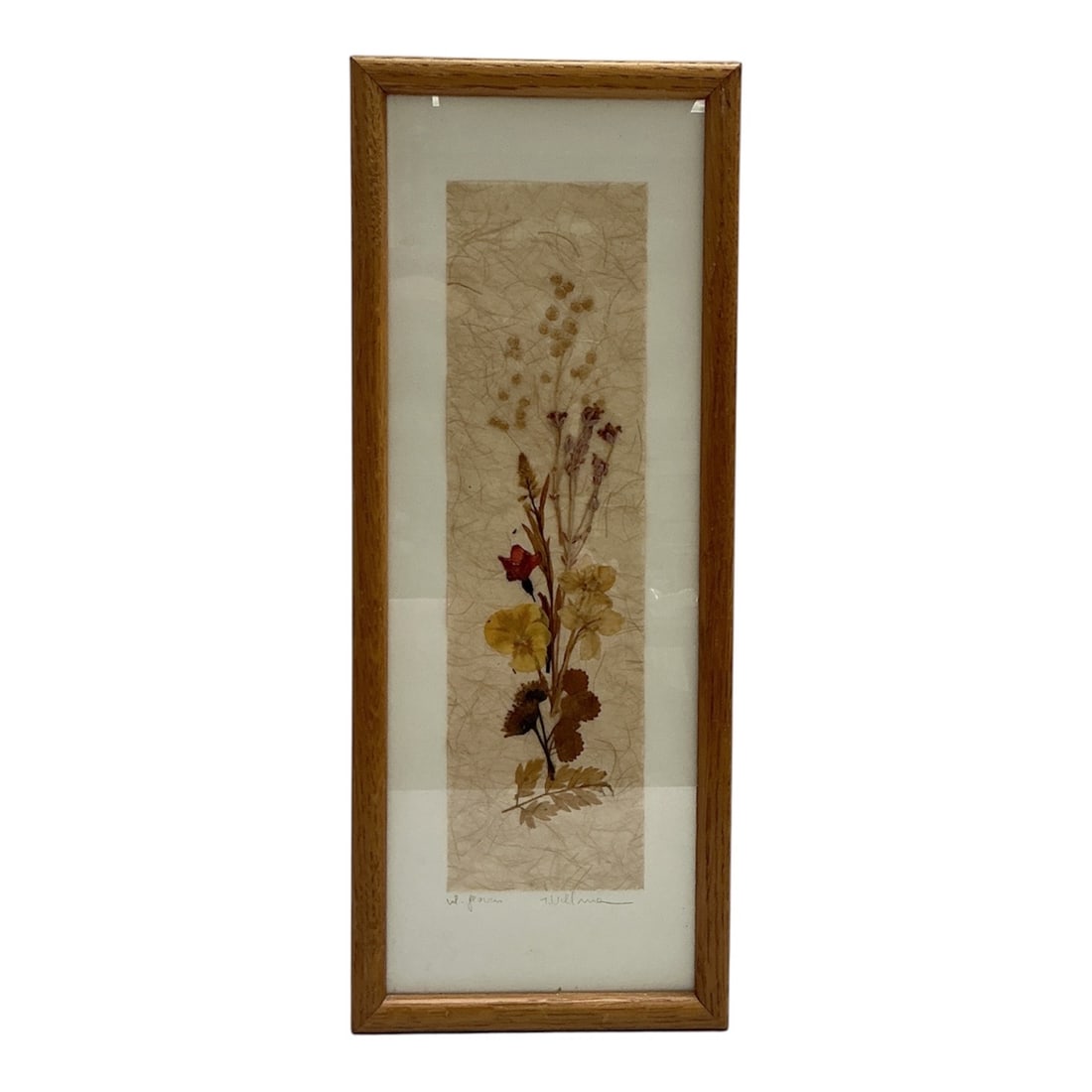 Vintage Pressed Flowers, Signed, Artist Unknown (1 of 4)