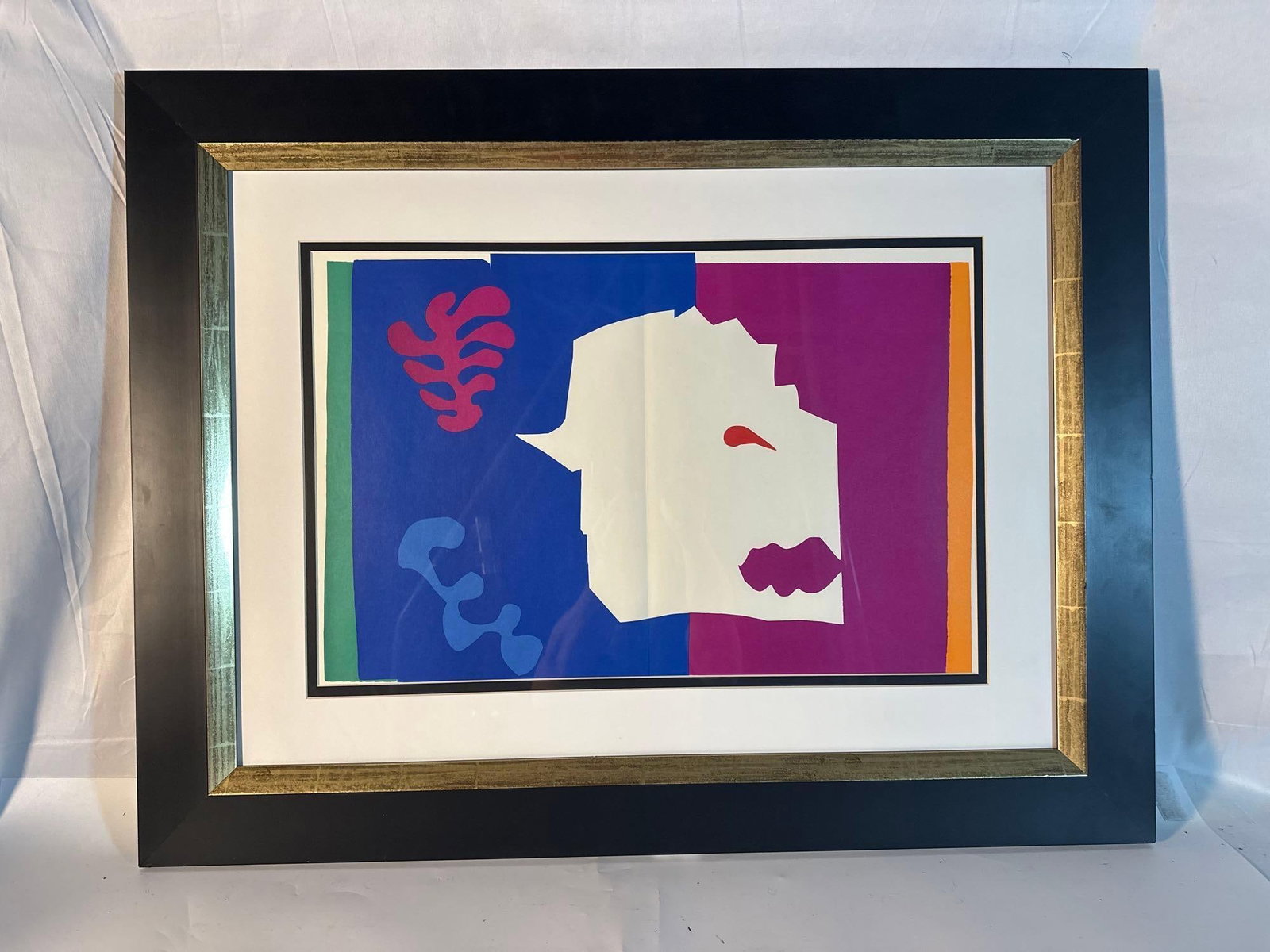 "Le Loup" by Henri Matisse (French, 1869-1954) Lithograph: "Le Loup" (The Wolf) is a vibrant and dynamic work from Henri Matisse's acclaimed "Jazz" series. The piece features bold, colorful shapes and forms, demonstrating Matisse's
