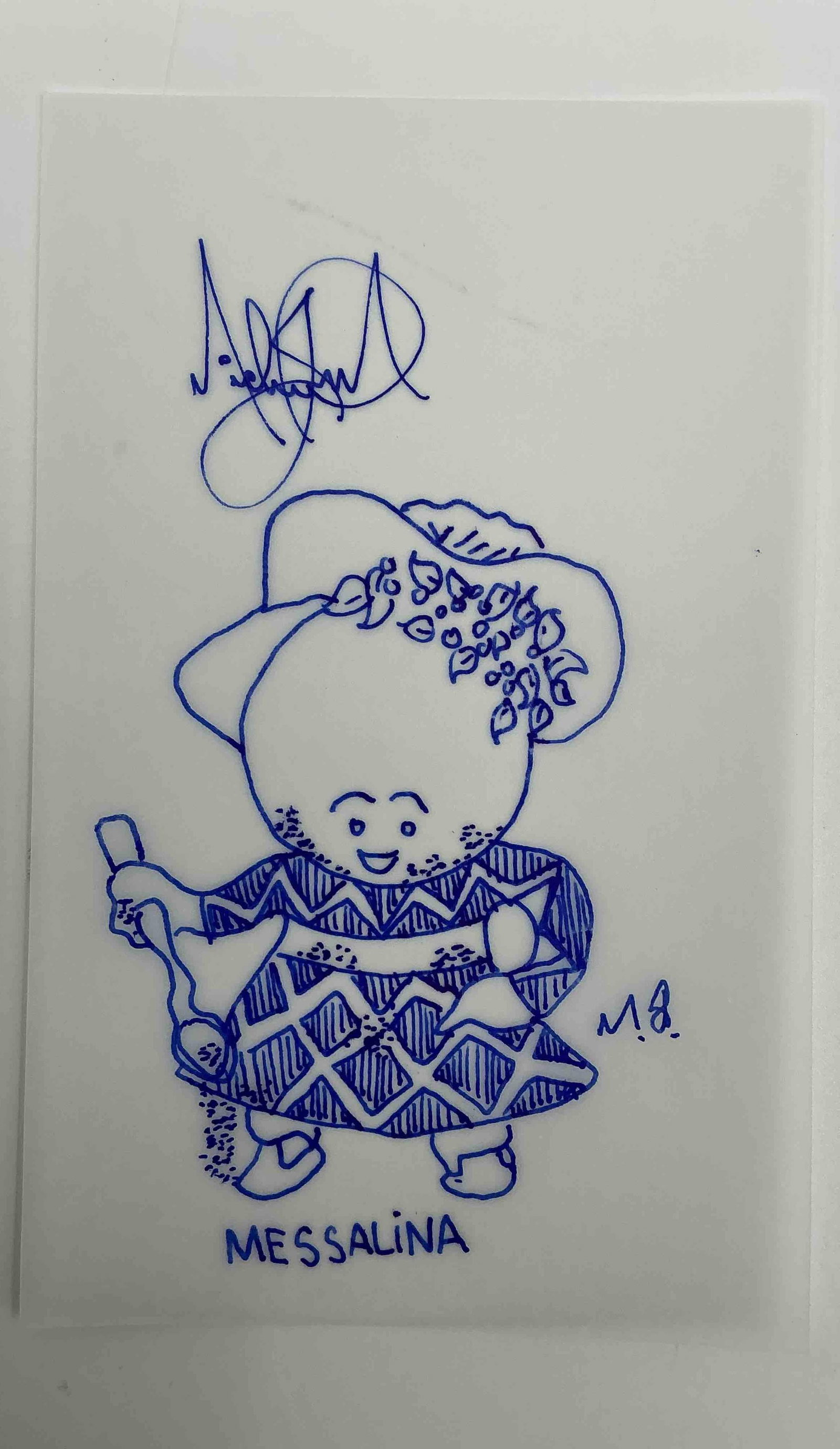 Original "Goop" Drawing by Michael Jackson (American, 1958-2009): Original one of a kind drawing by the king of pop Michael Jackson. These drawings were made by Mr. Jackson after he was inspired by reading a children's book "New Goops". Abou