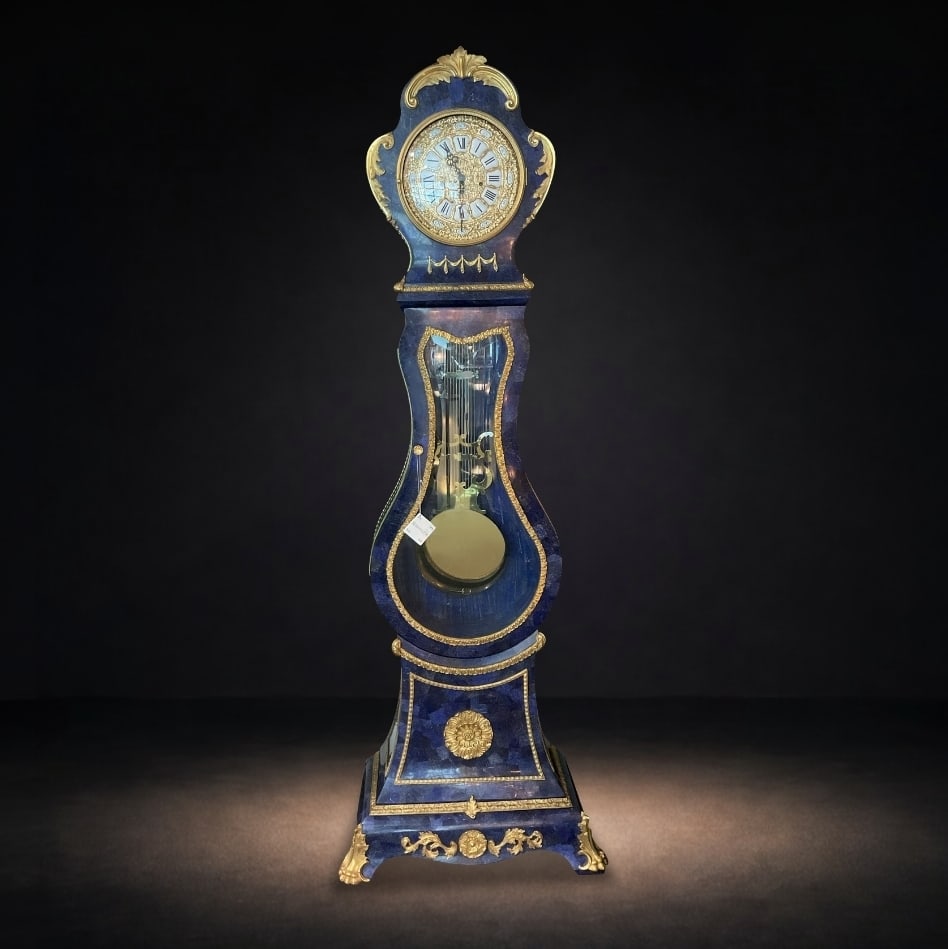 LC-162 Lapis Lazuli and Dore Bronze Grandfather Clock in the 19th Century Taste (1 of 7)
