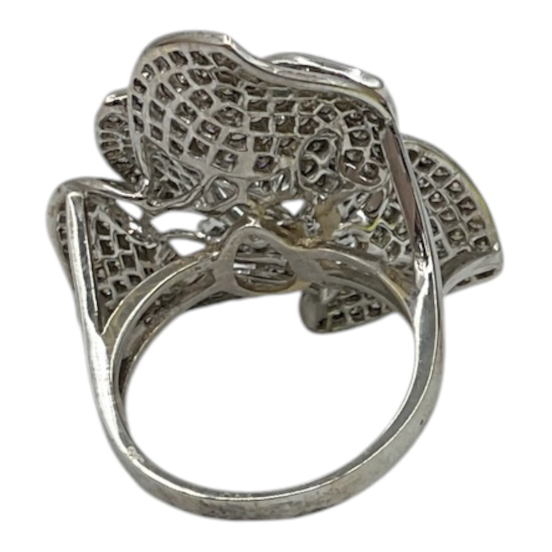 Champagne Diamond Flower Ring - 4