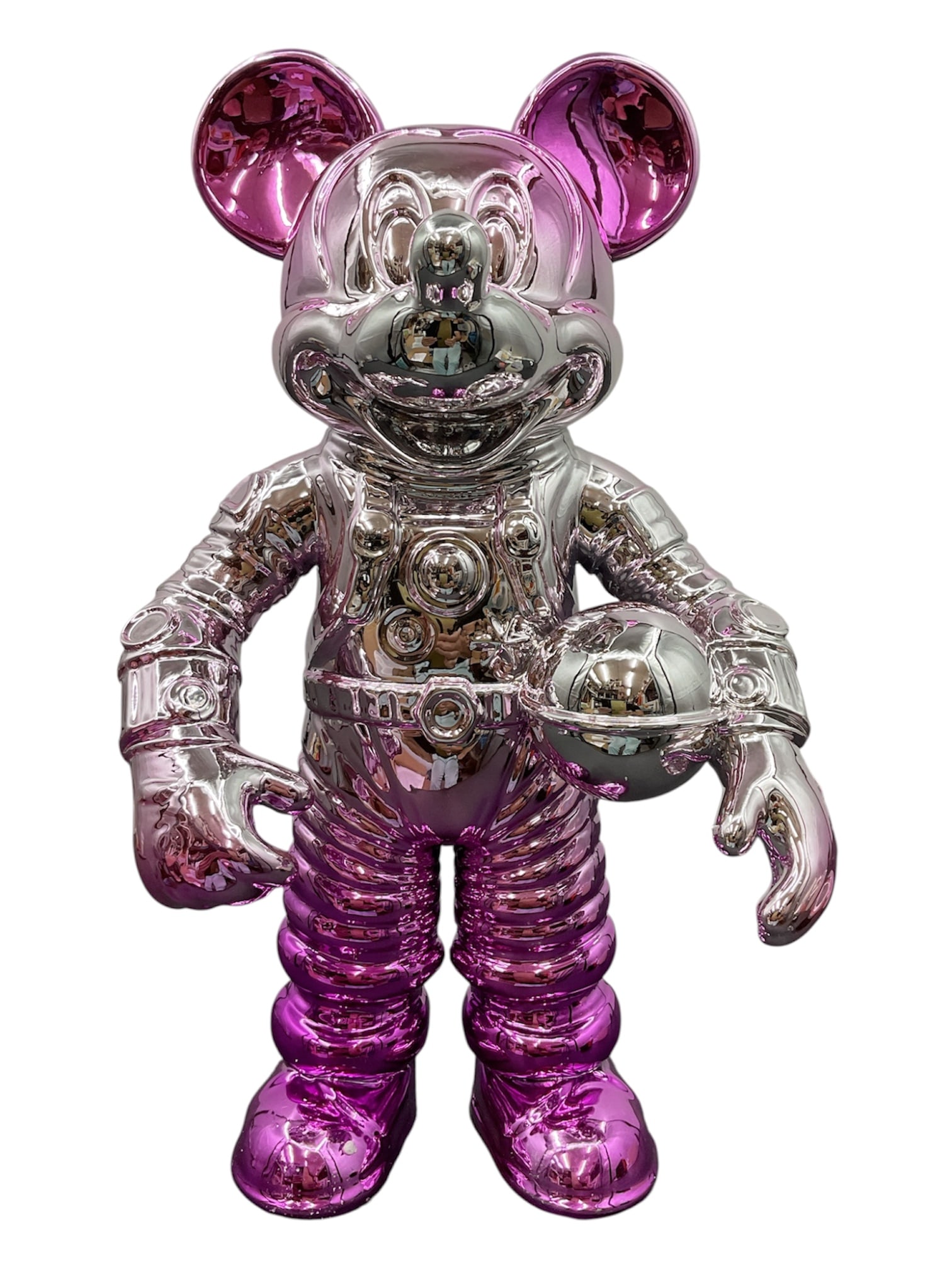 Contemporary Astronaut Mickey Mouse Form Chrome Sculpture (1 of 4)