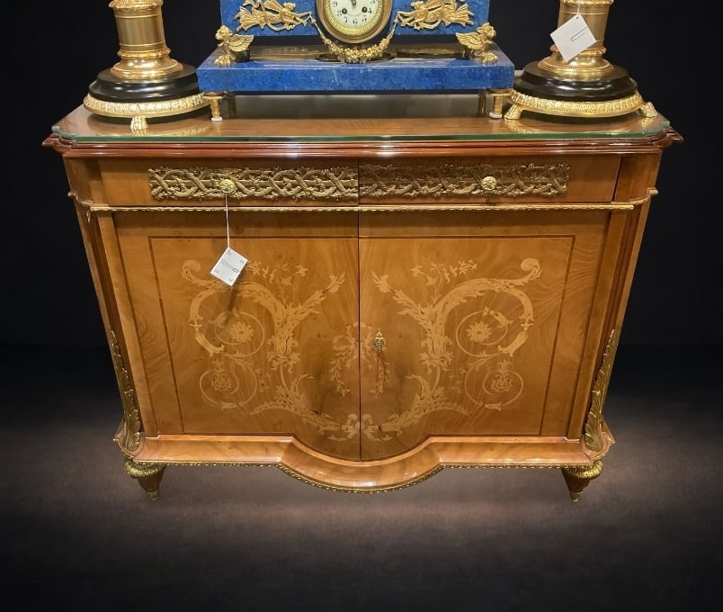 FR306 - Louis XV Two-Door Wood Commode with Marquetry Inlay and Dore Bronze Mounts (1 of 9)