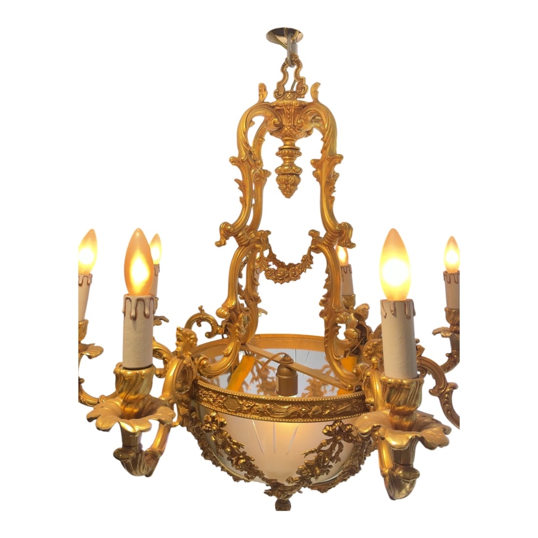 CH230 - (2) Pair of 8-Light Dore Bronze and Crystal Chandeliers - 2