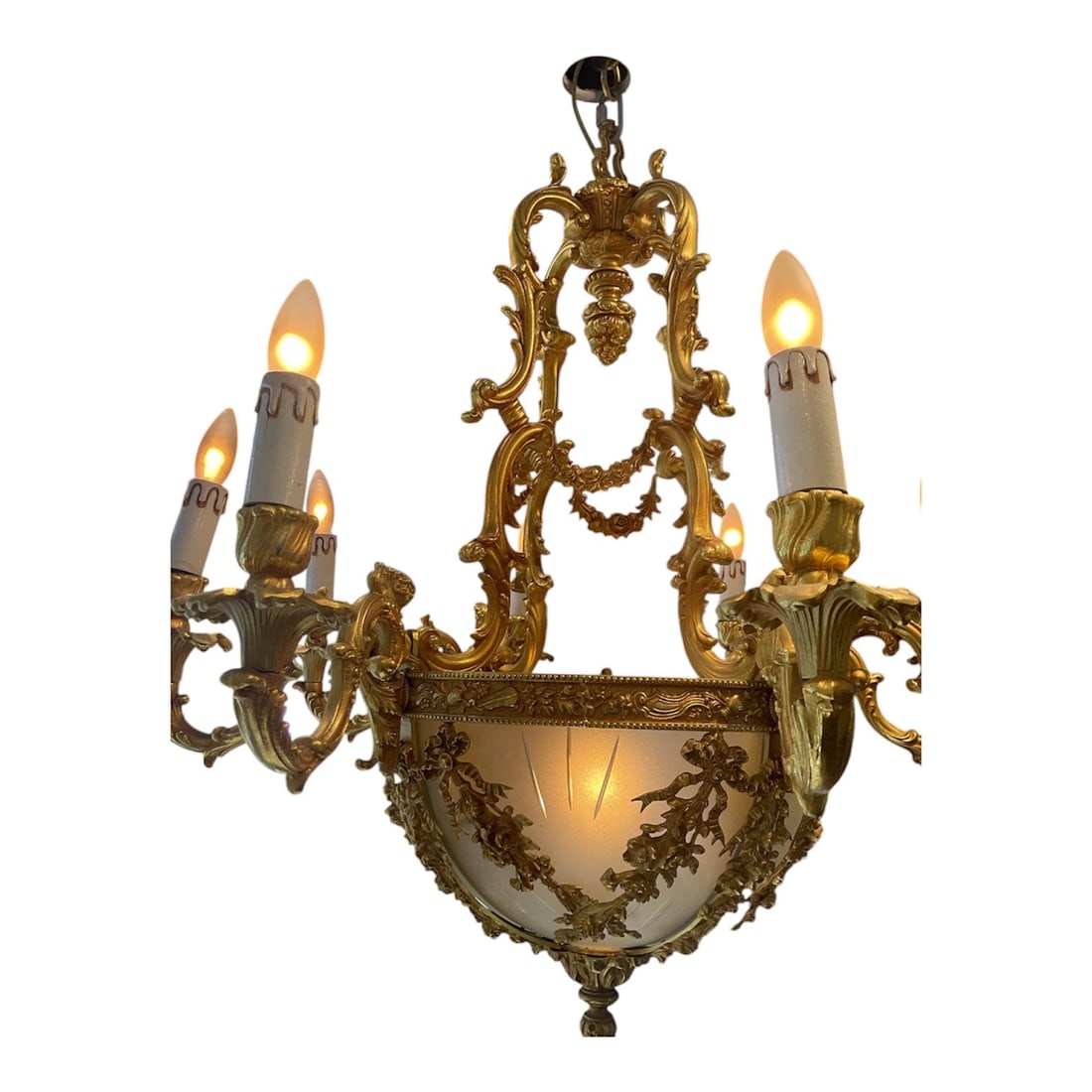 CH230 - (2) Pair of 8-Light Dore Bronze and Crystal Chandeliers - 7