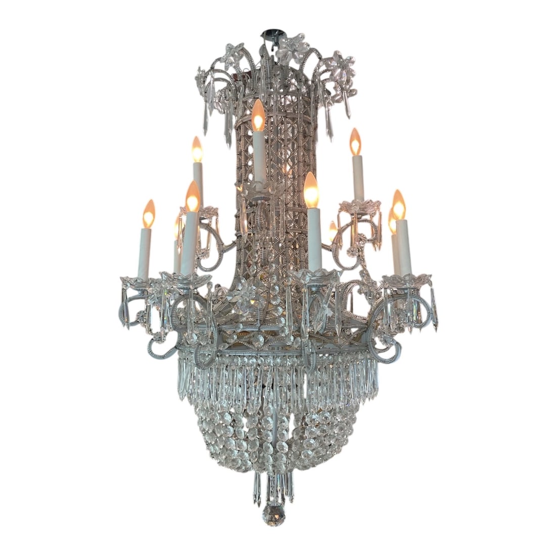 CH238 - 12-Light Crystal and Silver-Tone Chandelier (1 of 13)