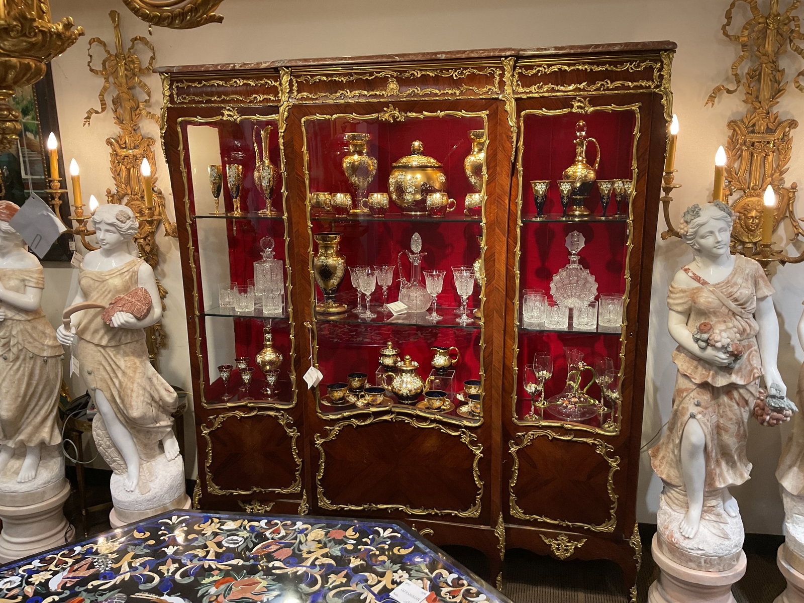 AQ110 - 19th Century French Three-Door Vitrine Cabinet (1 of 9)